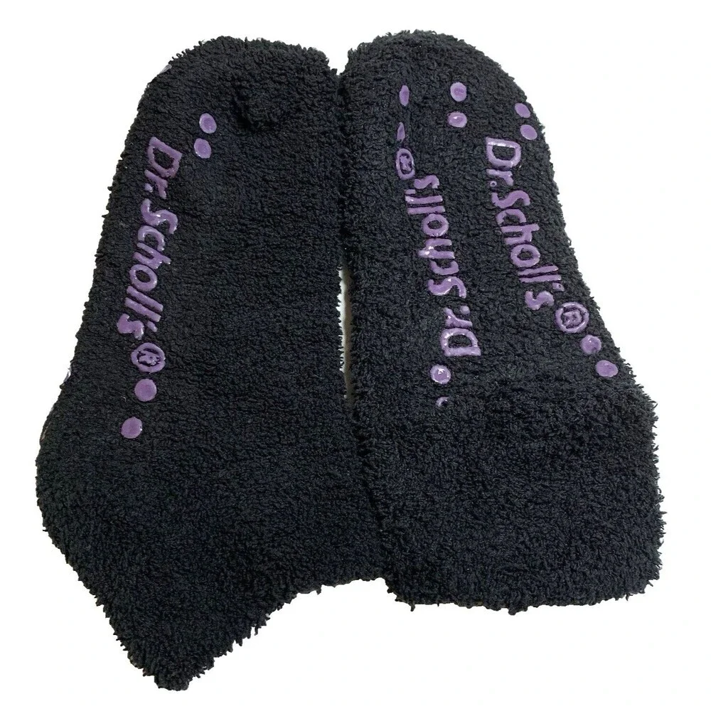 Vintage Dr. Scholl's Cozy Comfortable Socks Black 80s